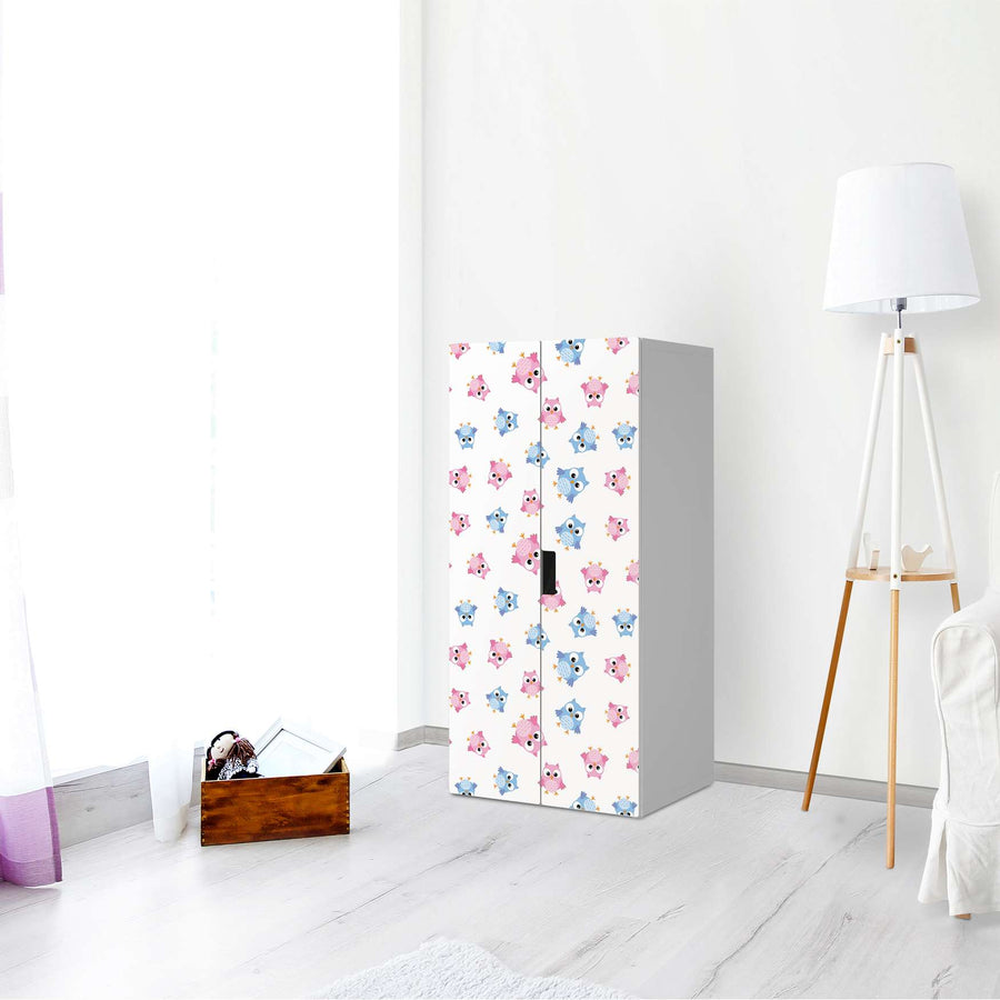 Möbelfolie Eulenparty - IKEA Stuva Schrank - 2 große Türen - Kinderzimmer