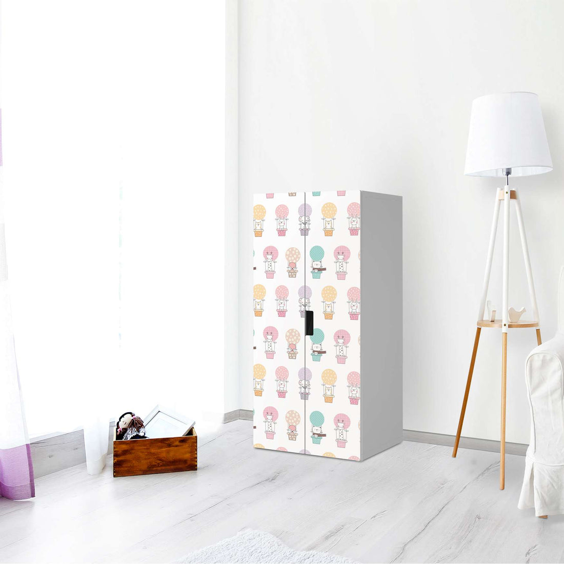 Möbelfolie Flying Animals - IKEA Stuva Schrank - 2 große Türen - Kinderzimmer