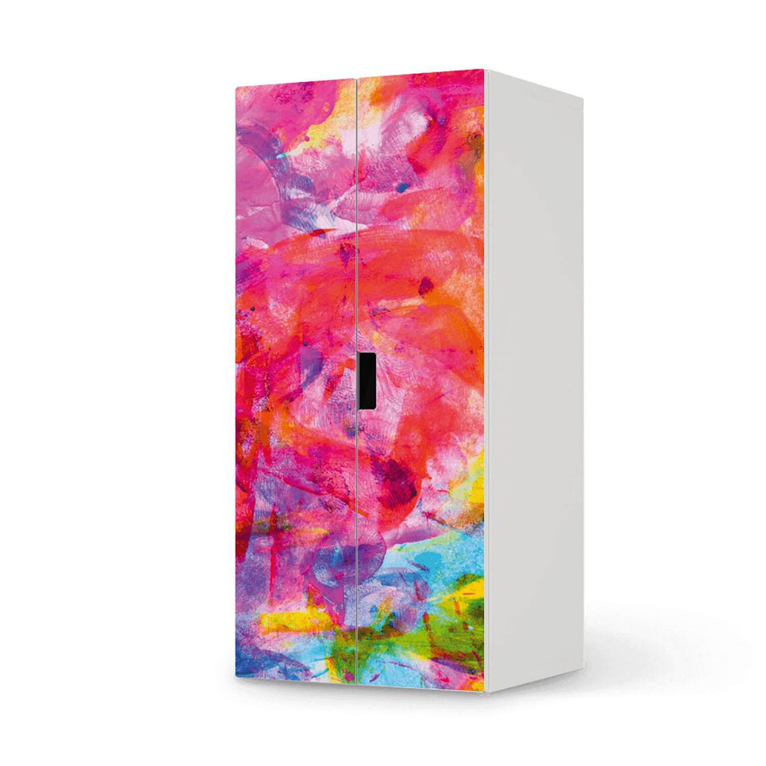 Möbelfolie Abstract Watercolor - IKEA Stuva Schrank - 2 große Türen  - weiss