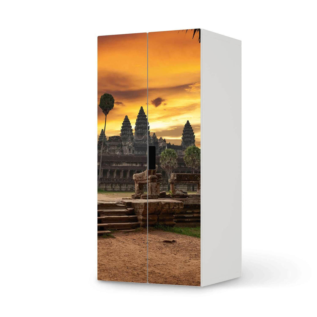 Möbelfolie Angkor Wat - IKEA Stuva Schrank - 2 große Türen  - weiss
