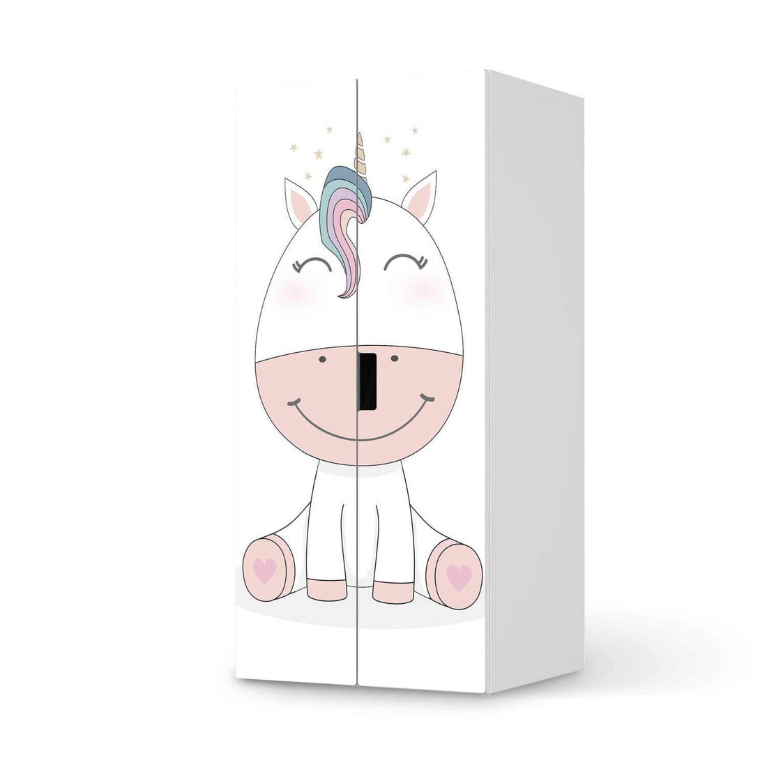 Möbelfolie Baby Unicorn - IKEA Stuva Schrank - 2 große Türen  - weiss