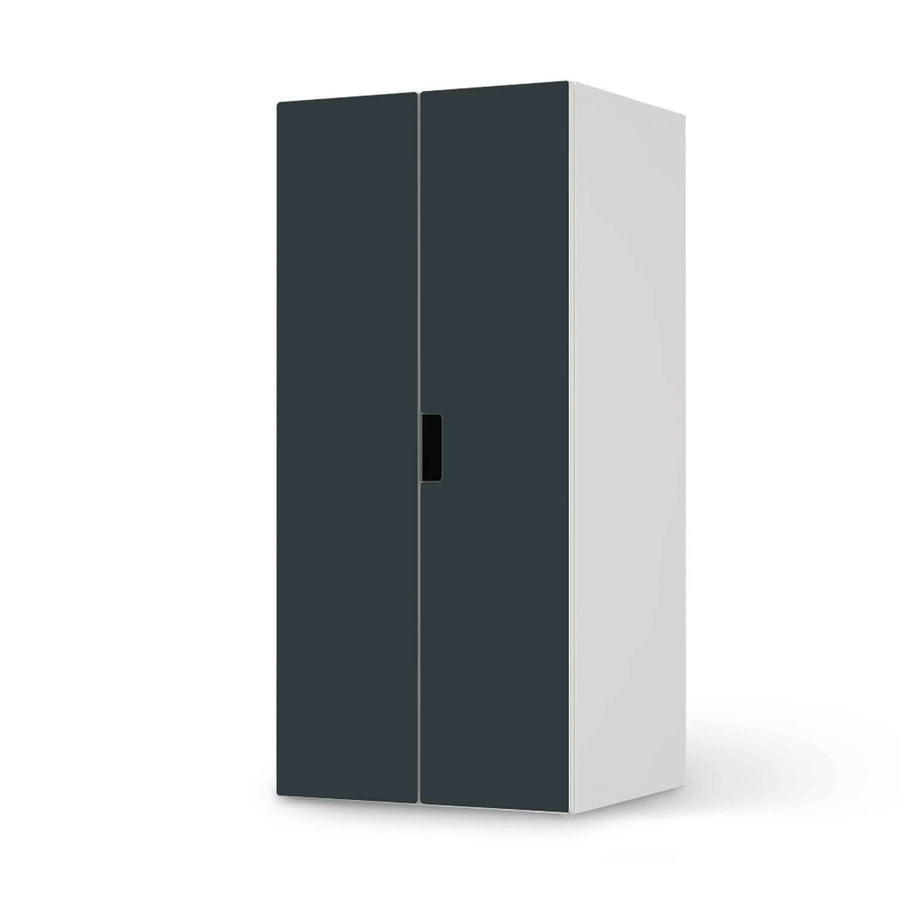 Möbelfolie Blaugrau Dark - IKEA Stuva Schrank - 2 große Türen  - weiss