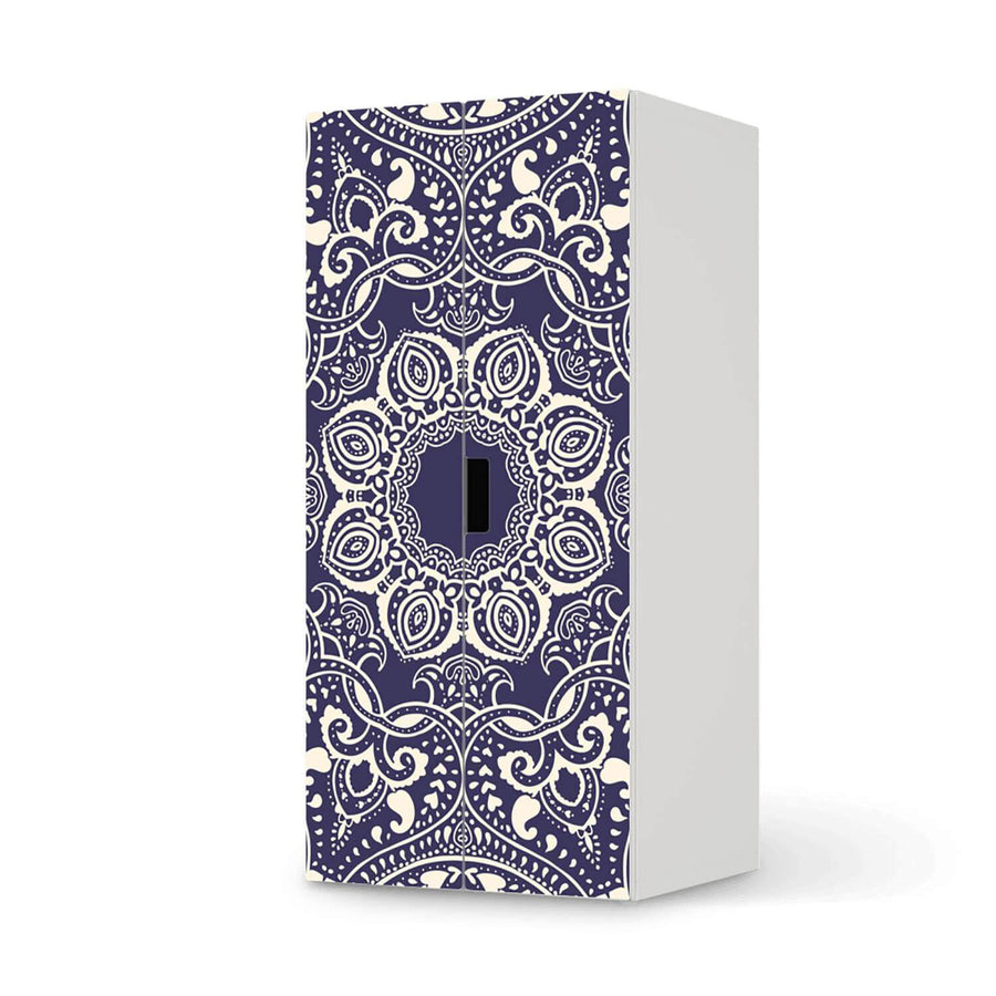 Möbelfolie Blue Mandala - IKEA Stuva Schrank - 2 große Türen  - weiss