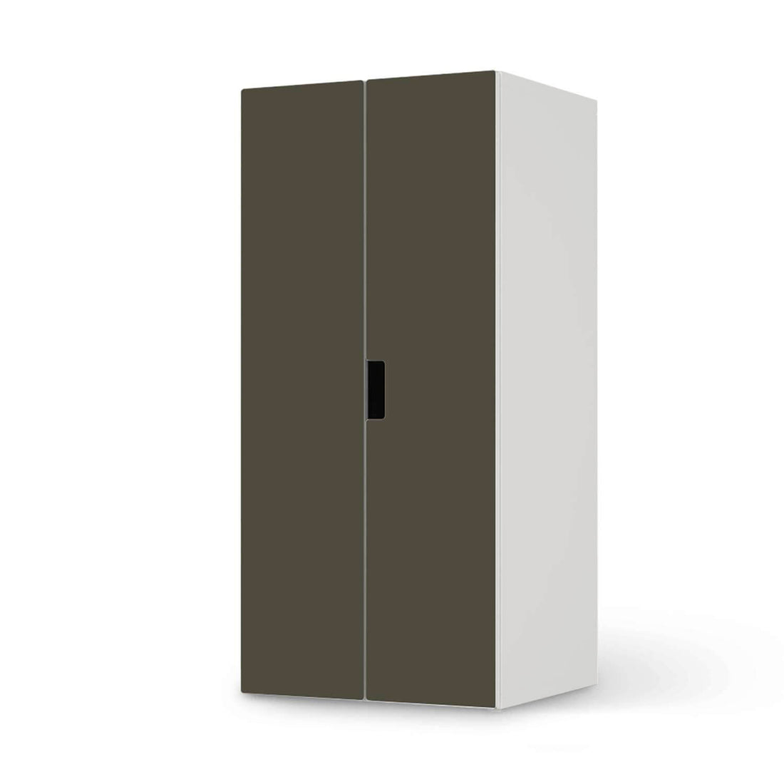 Möbelfolie Braungrau Dark - IKEA Stuva Schrank - 2 große Türen  - weiss