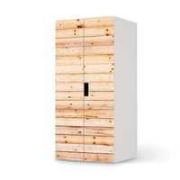 Möbelfolie Bright Planks - IKEA Stuva Schrank - 2 große Türen  - weiss