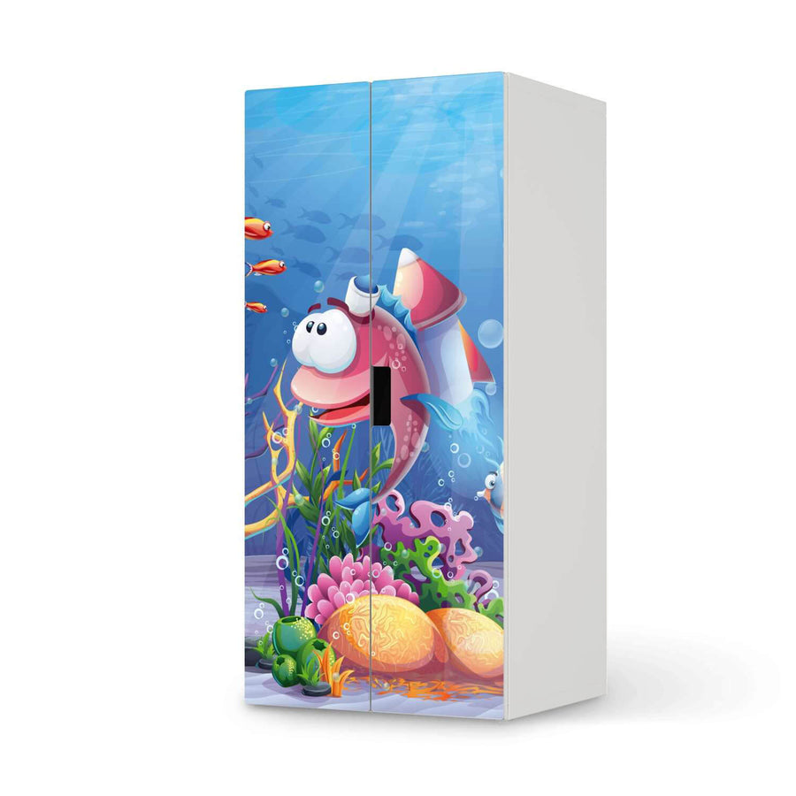 Möbelfolie Bubbles - IKEA Stuva Schrank - 2 große Türen  - weiss