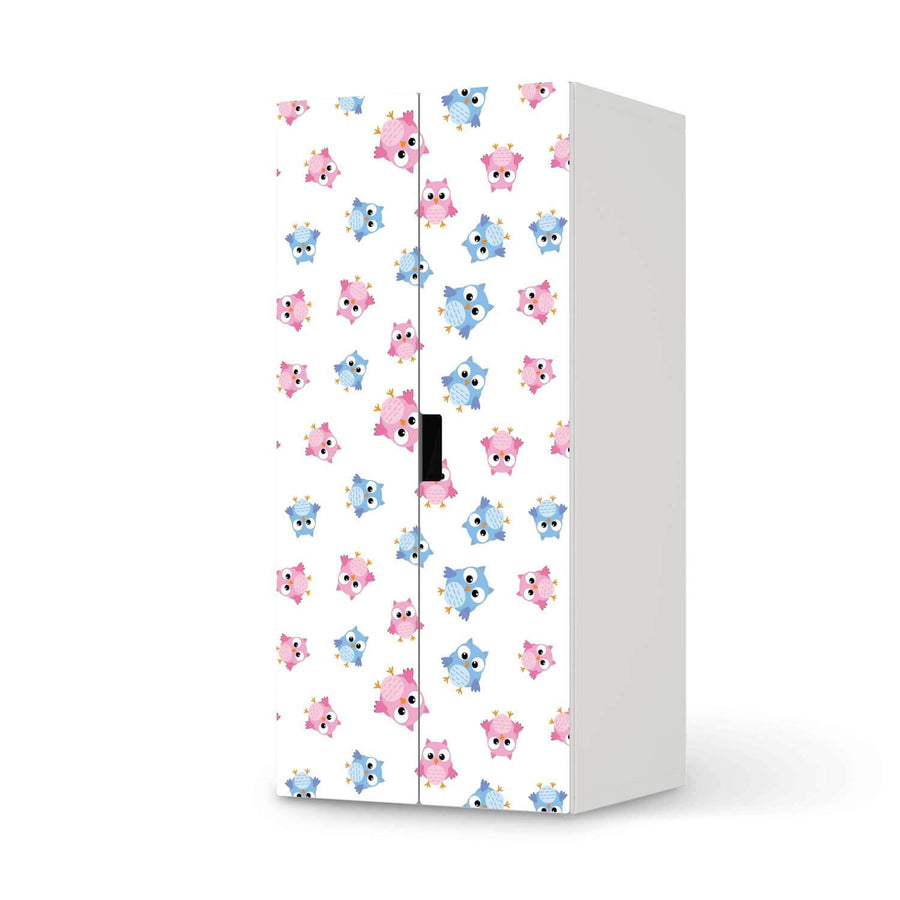 Möbelfolie Eulenparty - IKEA Stuva Schrank - 2 große Türen  - weiss