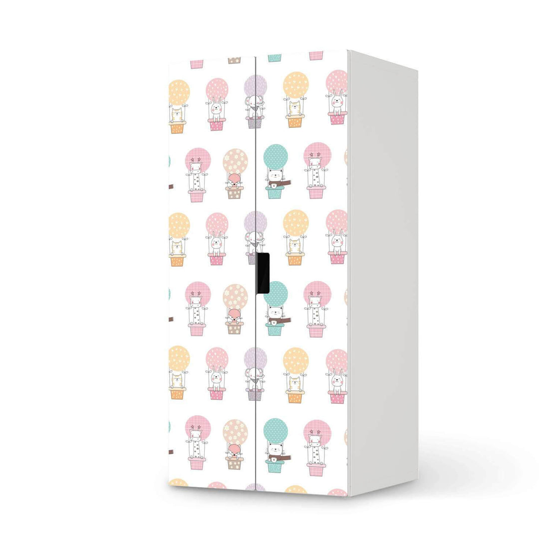 Möbelfolie Flying Animals - IKEA Stuva Schrank - 2 große Türen  - weiss