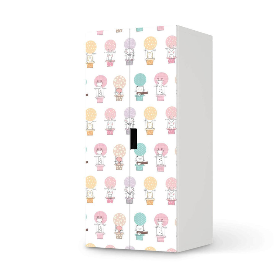 Möbelfolie Flying Animals - IKEA Stuva Schrank - 2 große Türen  - weiss