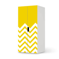 Möbelfolie Gelbe Zacken - IKEA Stuva Schrank - 2 große Türen  - weiss