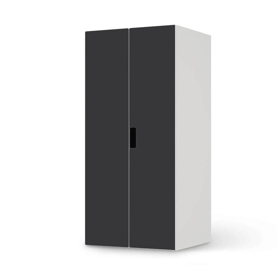 Möbelfolie Grau Dark - IKEA Stuva Schrank - 2 große Türen  - weiss