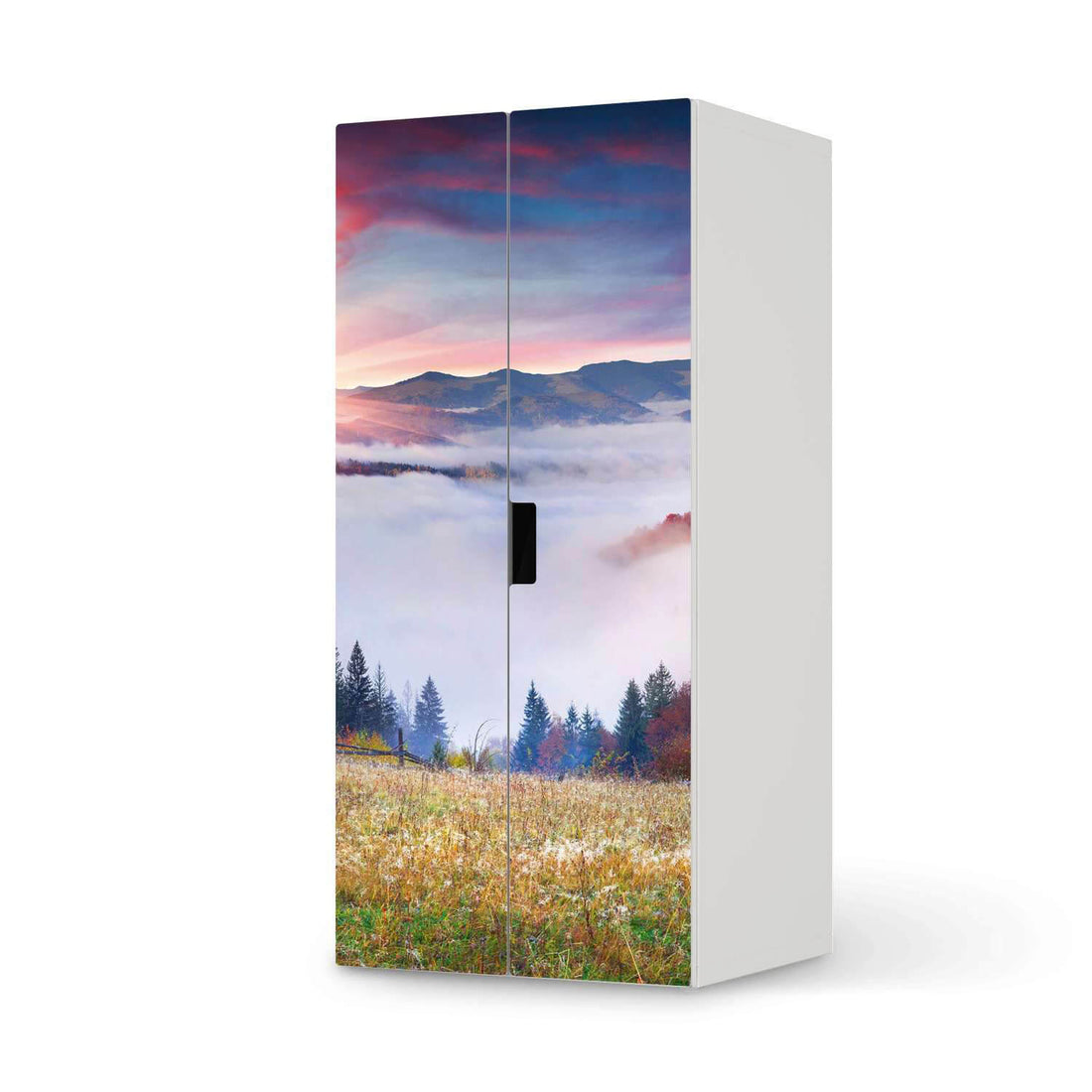 Möbelfolie Herbstwald - IKEA Stuva Schrank - 2 große Türen  - weiss