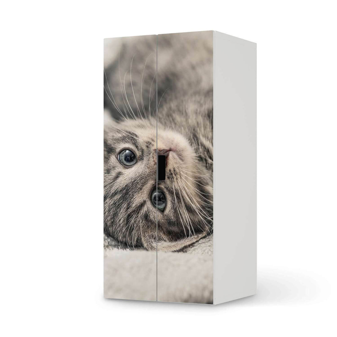 Möbelfolie Kitty the Cat - IKEA Stuva Schrank - 2 große Türen  - weiss