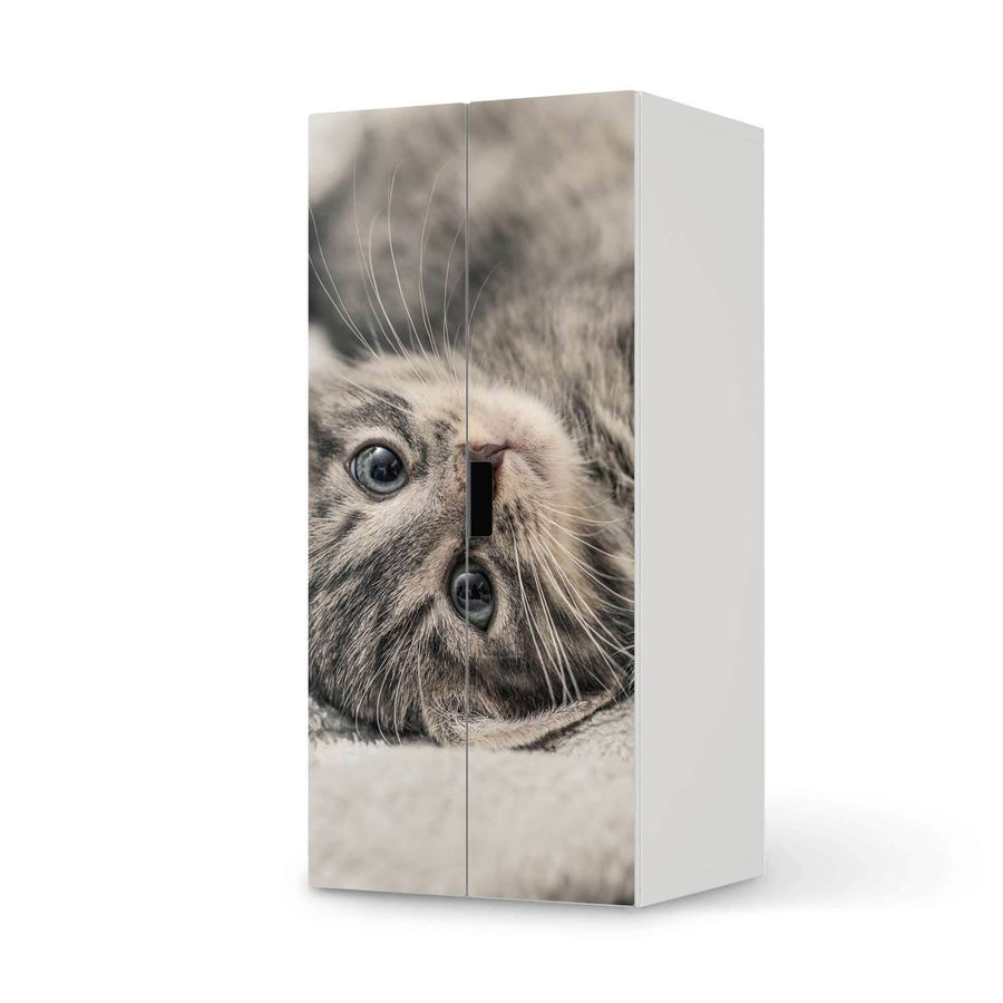 Möbelfolie Kitty the Cat - IKEA Stuva Schrank - 2 große Türen  - weiss