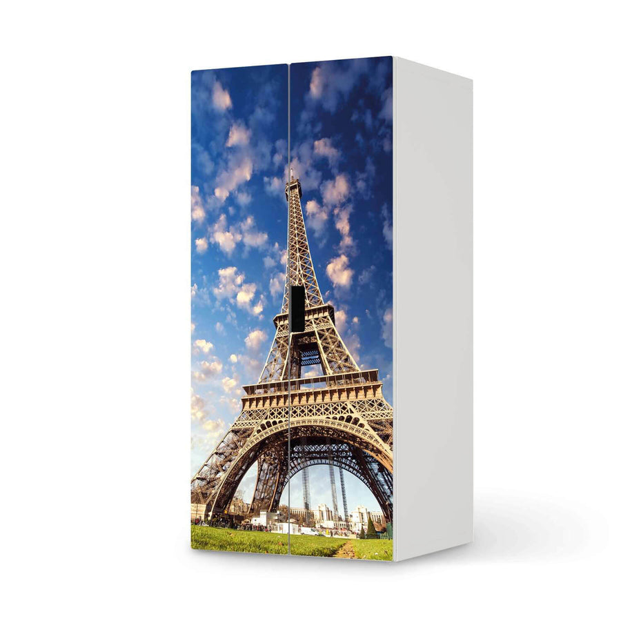 Möbelfolie La Tour Eiffel - IKEA Stuva Schrank - 2 große Türen  - weiss