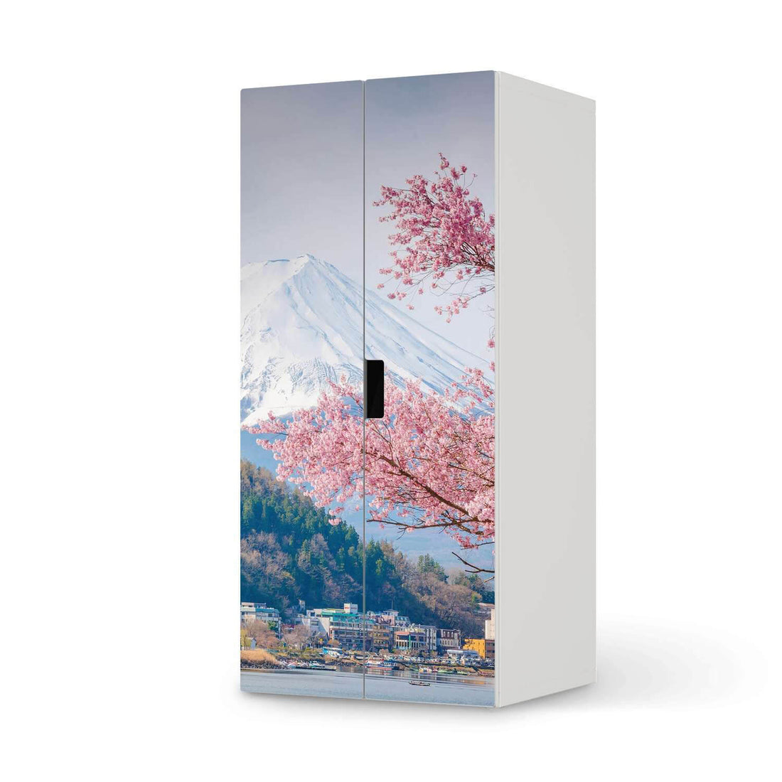 Möbelfolie Mount Fuji - IKEA Stuva Schrank - 2 große Türen  - weiss