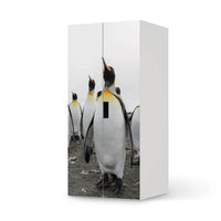 Möbelfolie Penguin Family - IKEA Stuva Schrank - 2 große Türen  - weiss