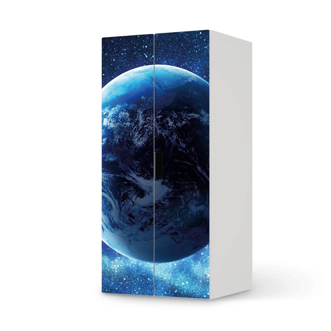 Möbelfolie Planet Blue - IKEA Stuva Schrank - 2 große Türen  - weiss