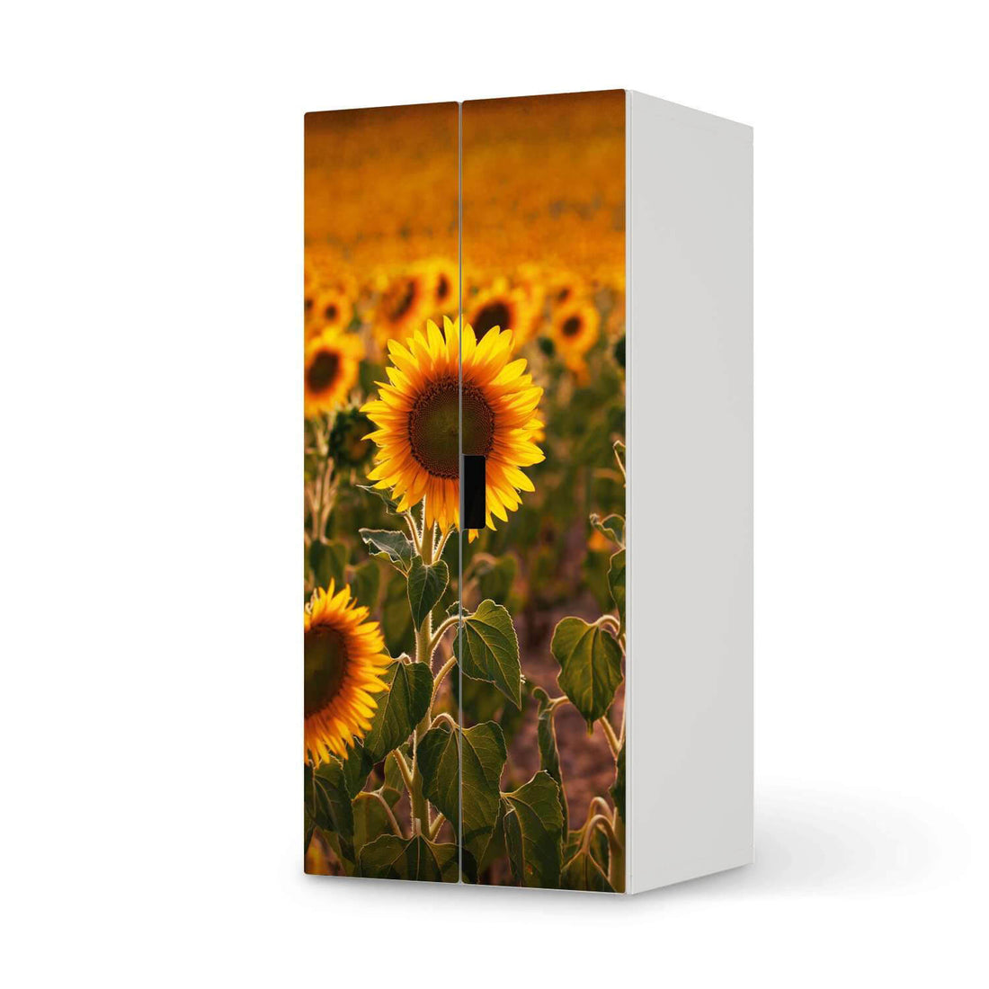 Möbelfolie Sunflowers - IKEA Stuva Schrank - 2 große Türen  - weiss