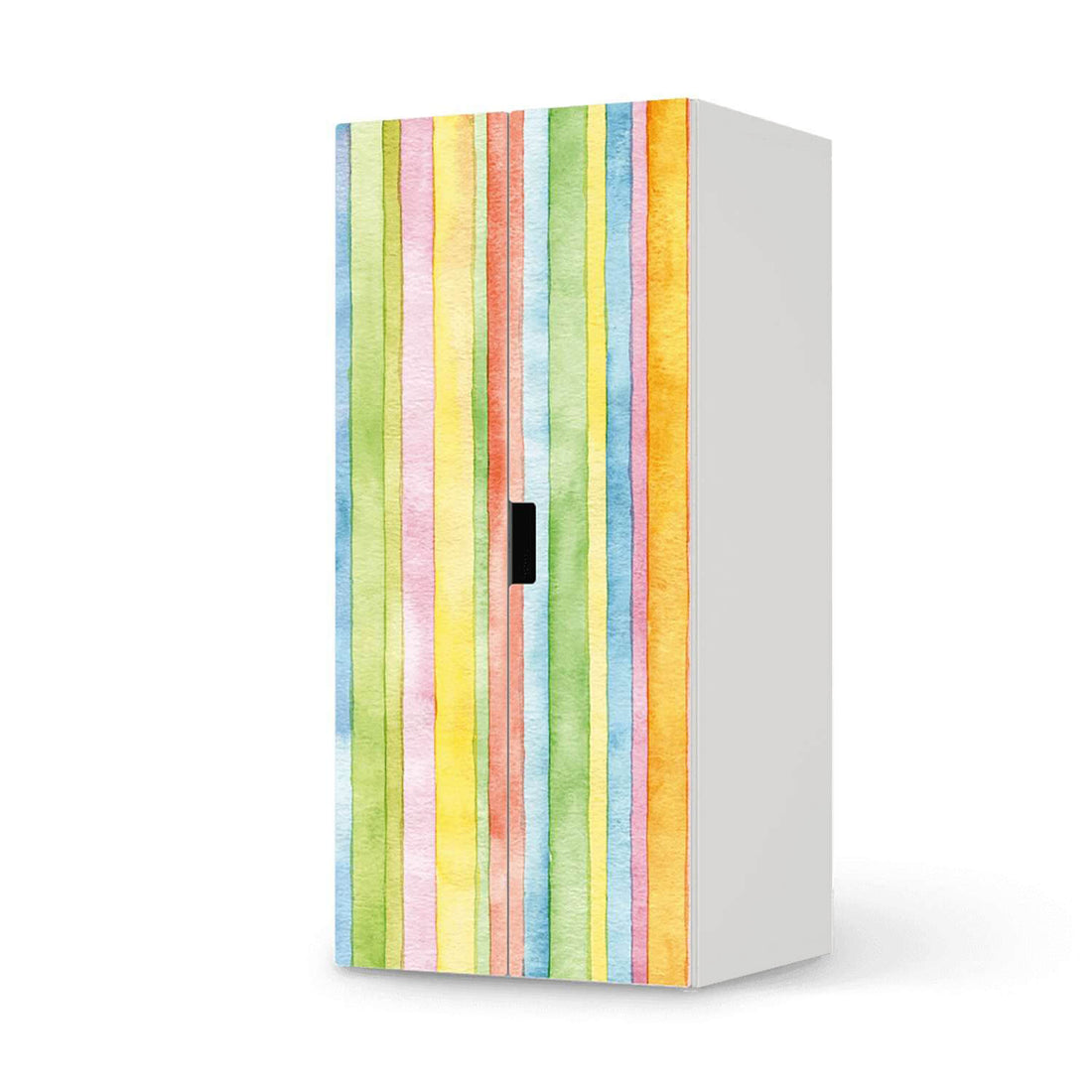 Möbelfolie Watercolor Stripes - IKEA Stuva Schrank - 2 große Türen  - weiss