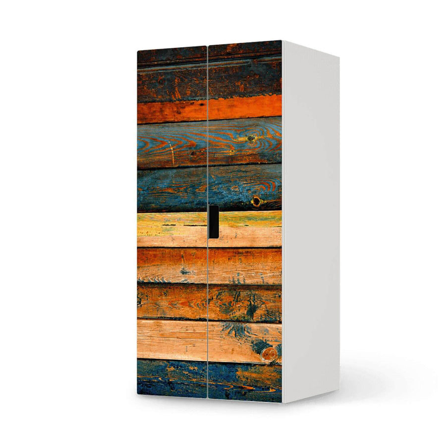 Möbelfolie Wooden - IKEA Stuva Schrank - 2 große Türen  - weiss