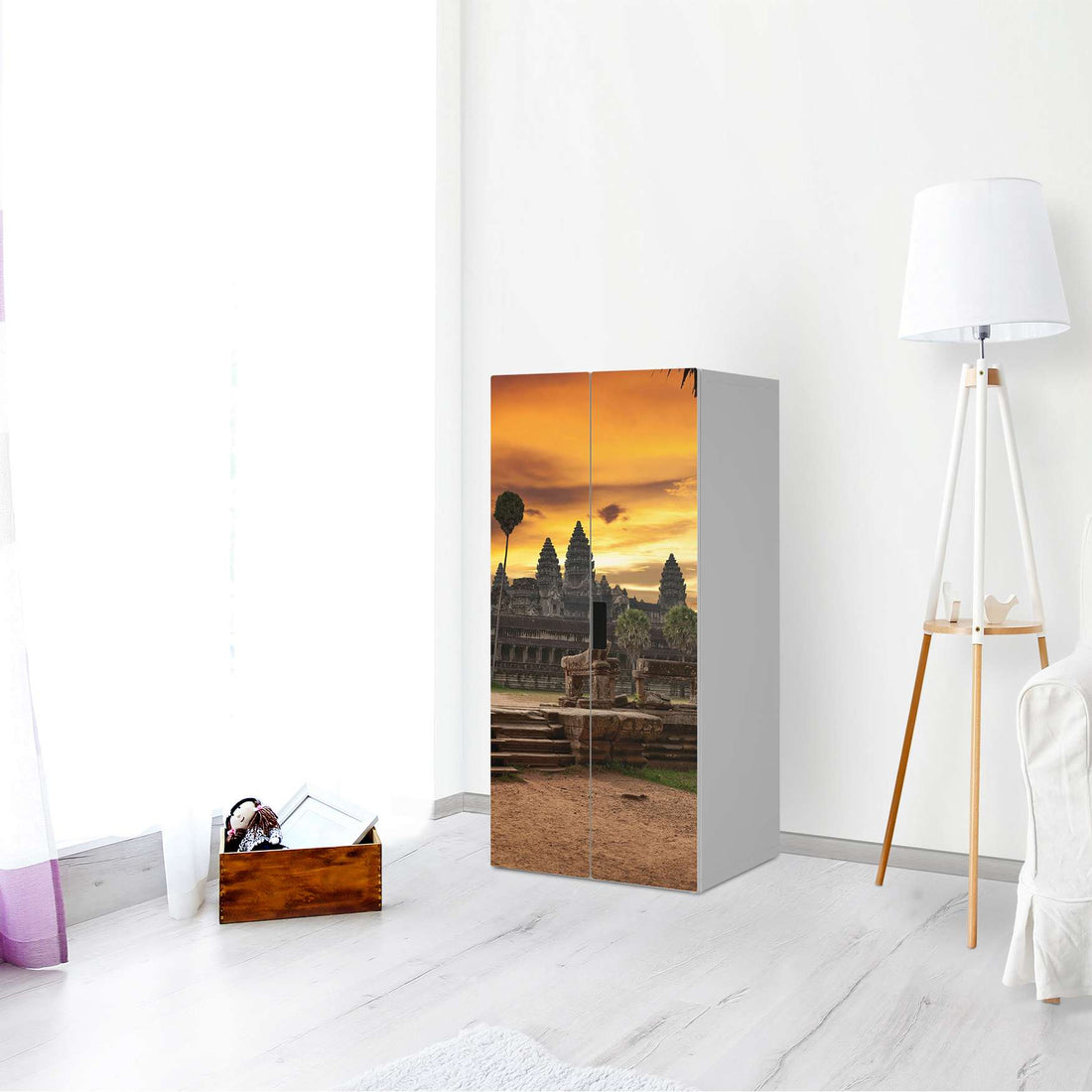 Möbelfolie Angkor Wat - IKEA Stuva Schrank - 2 große Türen - Wohnzimmer