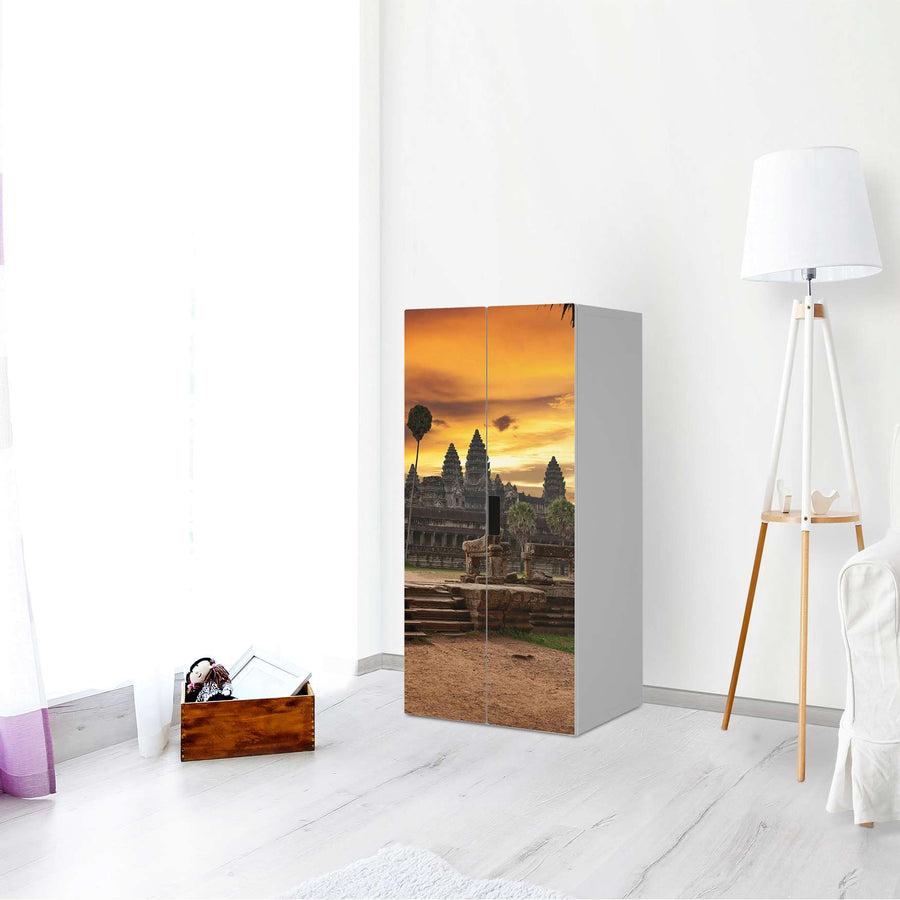 Möbelfolie Angkor Wat - IKEA Stuva Schrank - 2 große Türen - Wohnzimmer