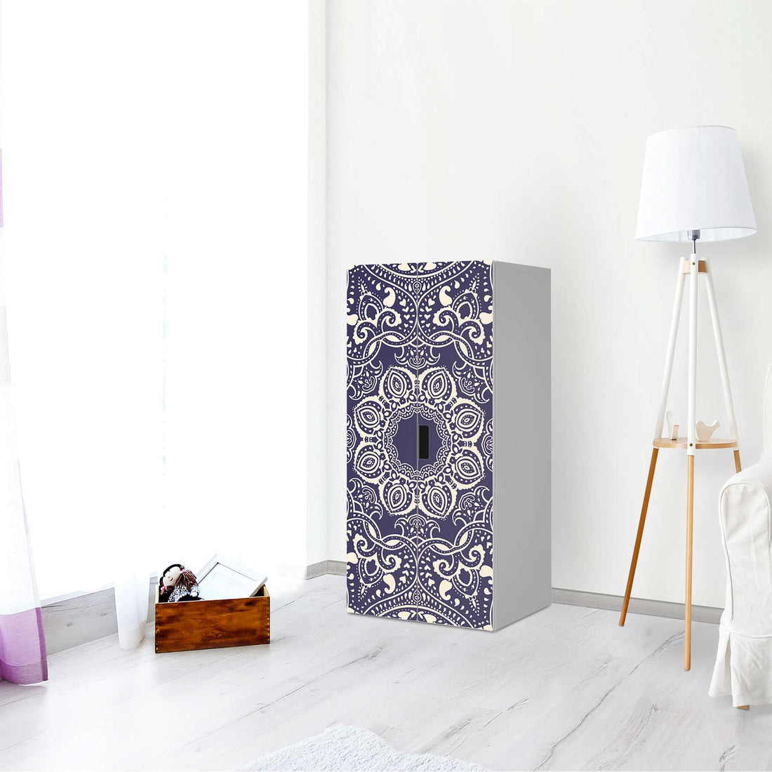 Möbelfolie Blue Mandala - IKEA Stuva Schrank - 2 große Türen - Wohnzimmer