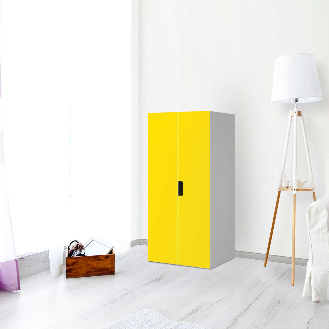 Möbelfolie Gelb Dark - IKEA Stuva Schrank - 2 große Türen - Wohnzimmer