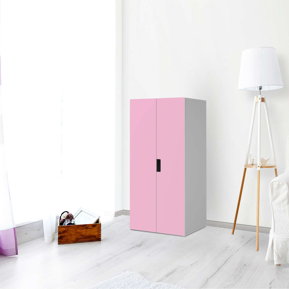 Möbelfolie Pink Light - IKEA Stuva Schrank - 2 große Türen - Wohnzimmer