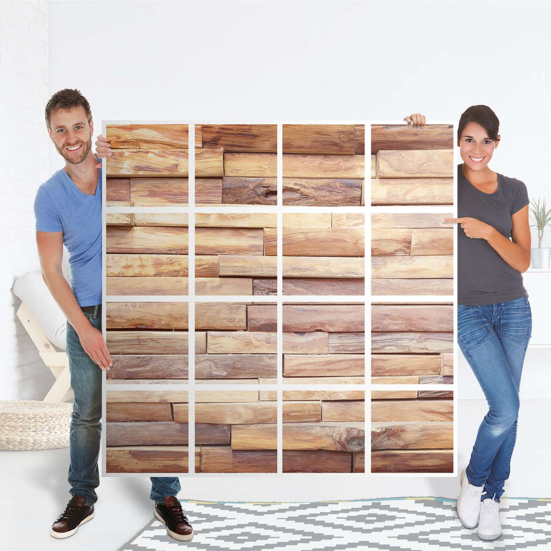 Selbstklebende Folie Artwood - IKEA Expedit Regal 16 Türen - Folie