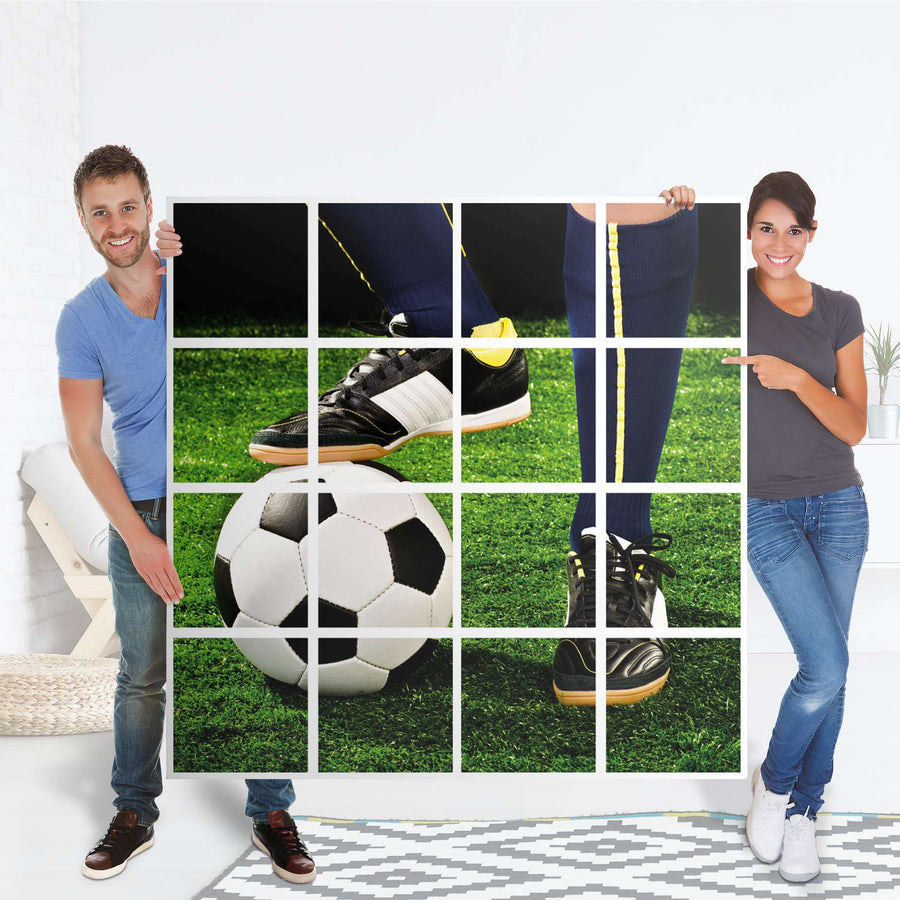 Selbstklebende Folie Fussballstar - IKEA Expedit Regal 16 Türen - Folie