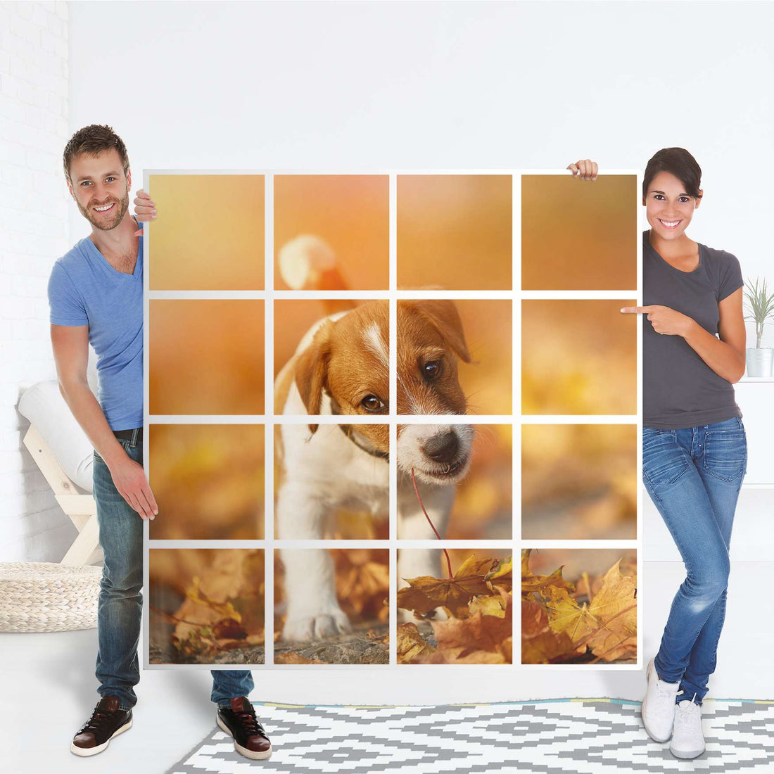 Selbstklebende Folie Jack the Puppy - IKEA Expedit Regal 16 Türen - Folie
