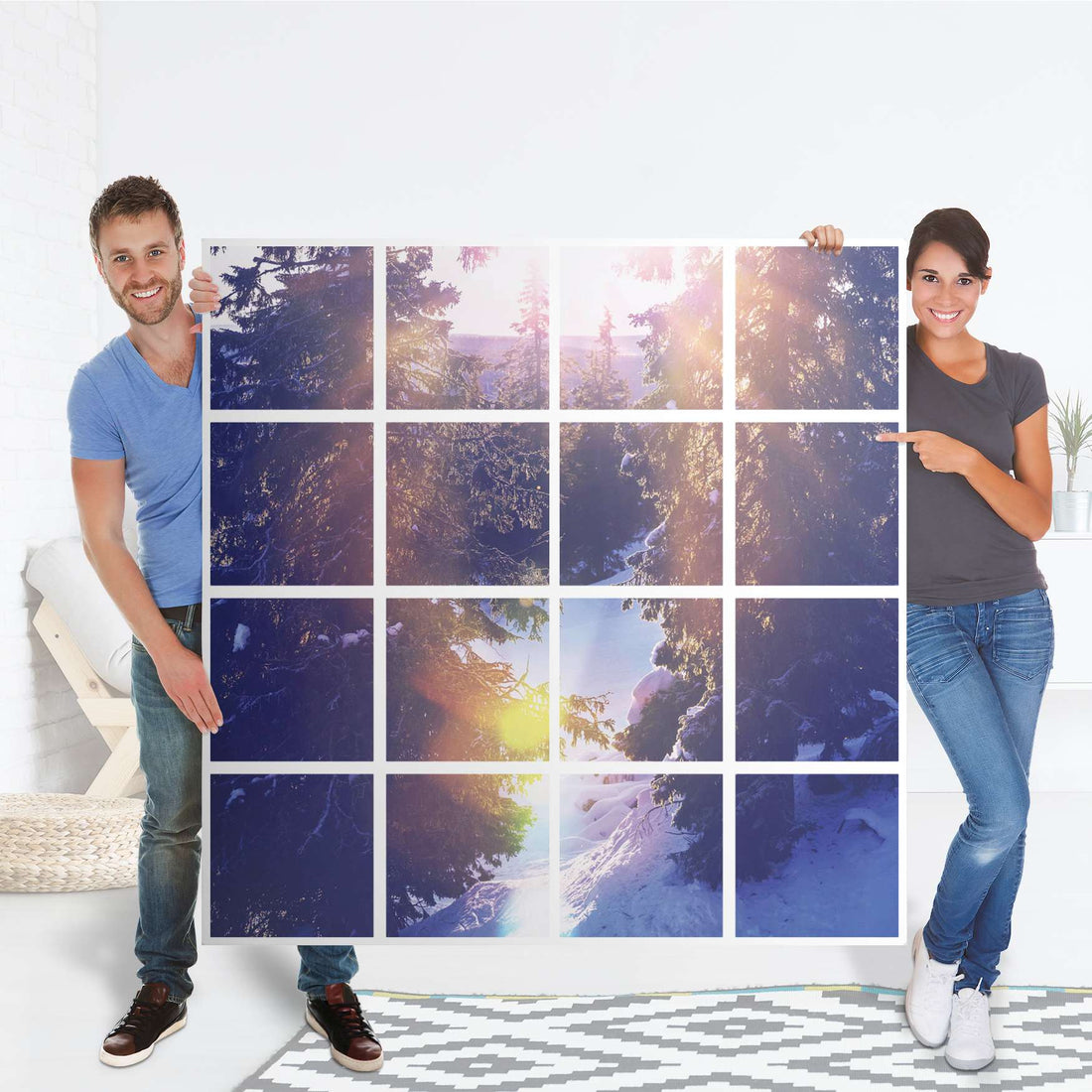 Selbstklebende Folie Lichtflut - IKEA Expedit Regal 16 Türen - Folie