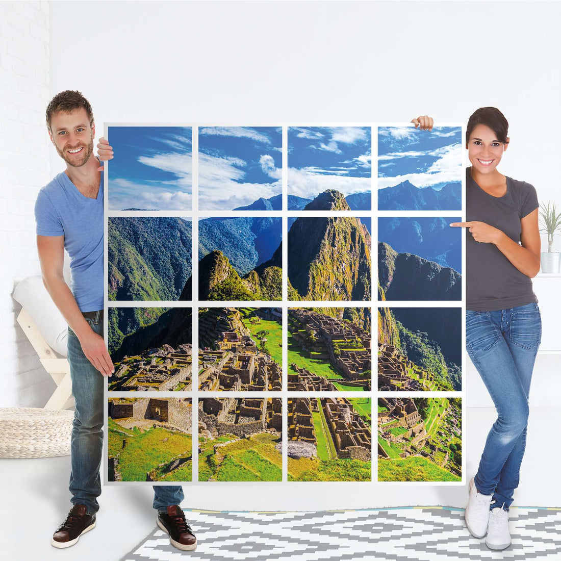 Selbstklebende Folie Machu Picchu - IKEA Expedit Regal 16 Türen - Folie