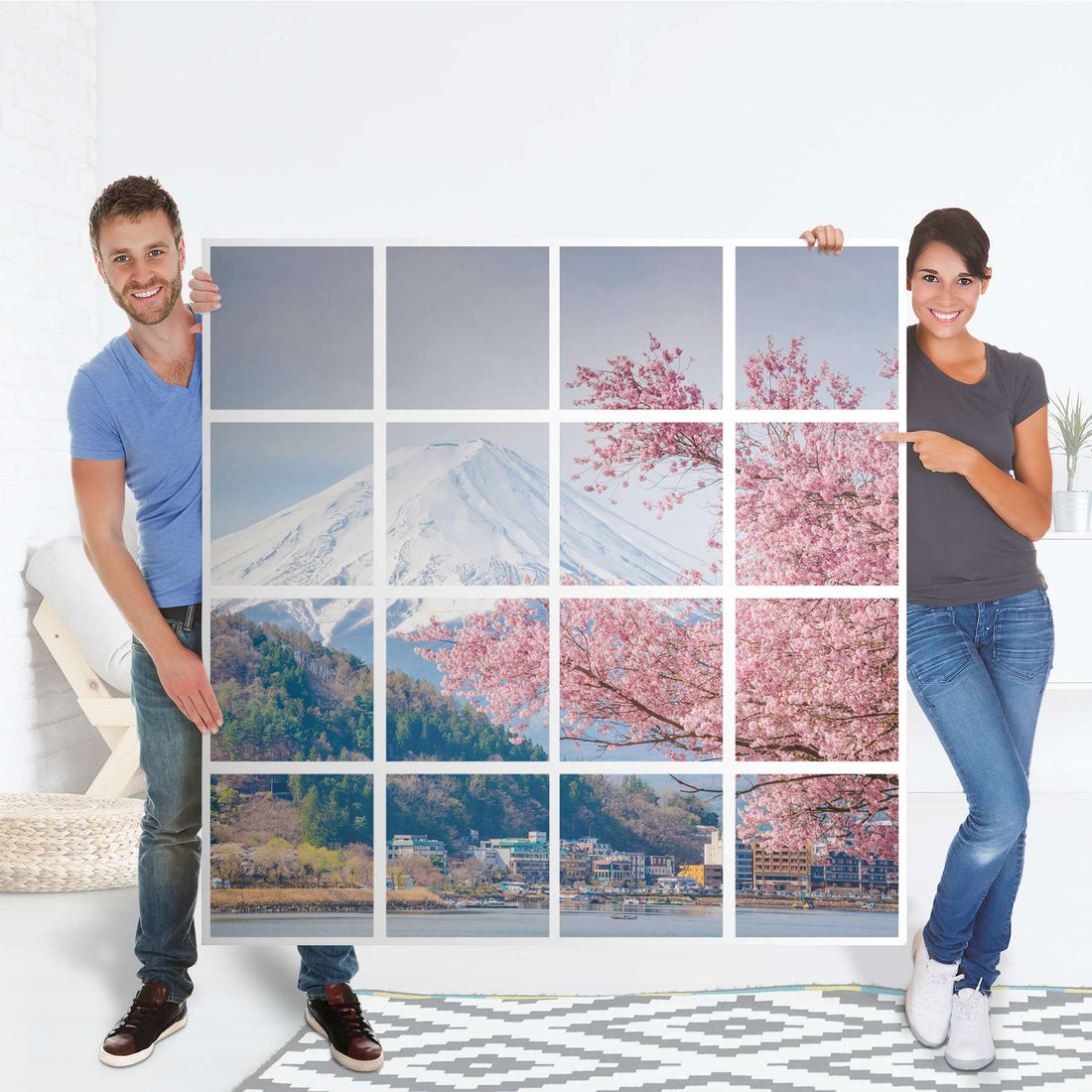 Selbstklebende Folie Mount Fuji - IKEA Expedit Regal 16 Türen - Folie