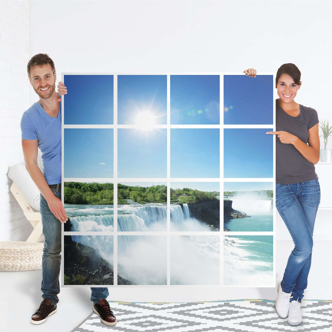 Selbstklebende Folie Niagara Falls - IKEA Expedit Regal 16 Türen - Folie