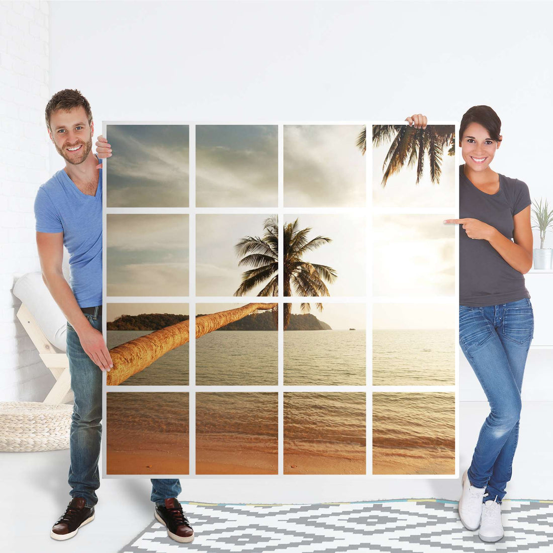 Selbstklebende Folie Paradise - IKEA Expedit Regal 16 Türen - Folie