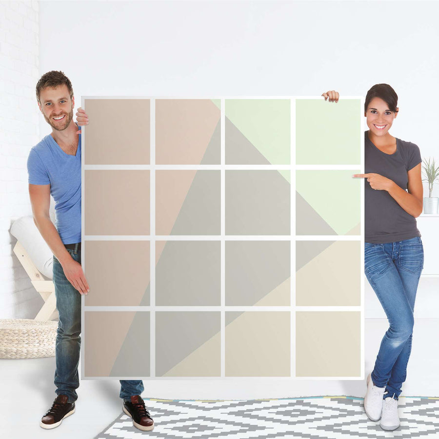 Selbstklebende Folie Pastell Geometrik - IKEA Expedit Regal 16 Türen - Folie