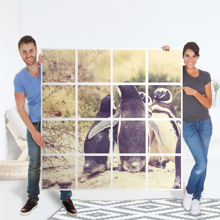 Selbstklebende Folie Pingu Friendship - IKEA Expedit Regal 16 Türen - Folie