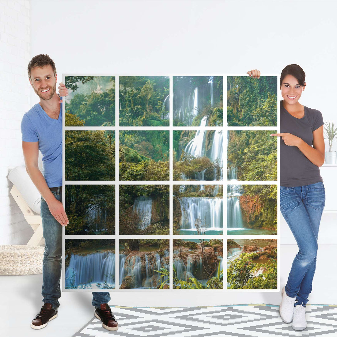 Selbstklebende Folie Rainforest - IKEA Expedit Regal 16 Türen - Folie