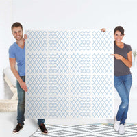 Selbstklebende Folie Retro Pattern - Blau - IKEA Expedit Regal 16 Türen - Folie