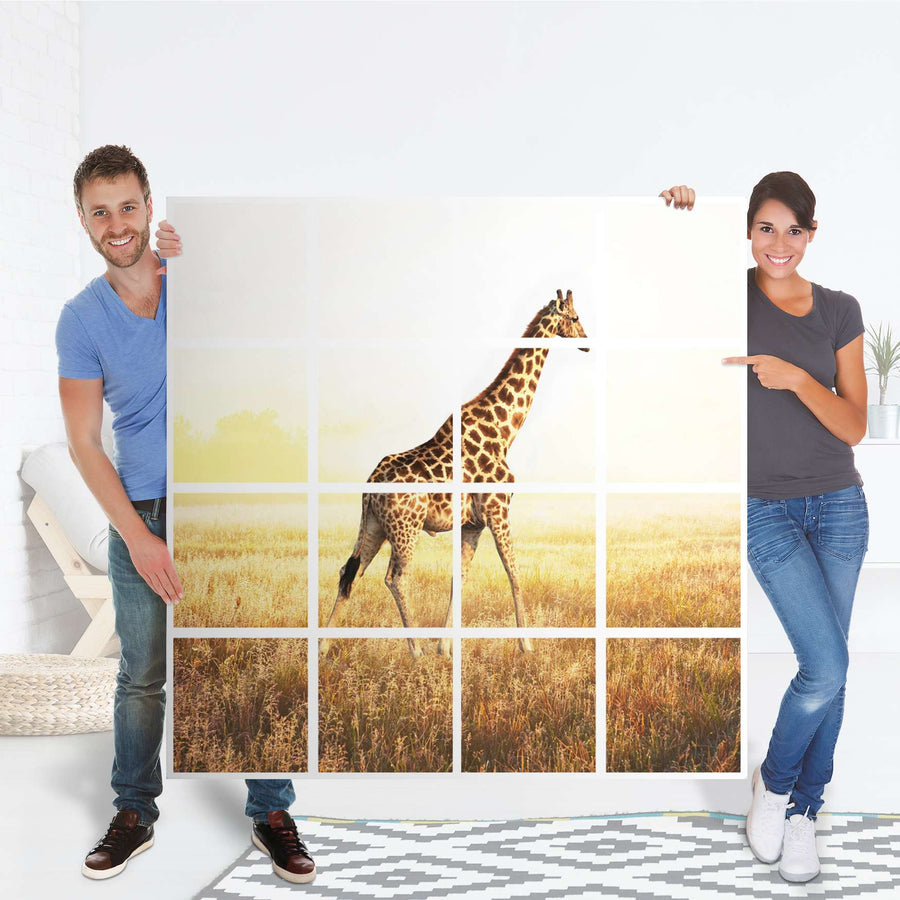 Selbstklebende Folie Savanna Giraffe - IKEA Expedit Regal 16 Türen - Folie