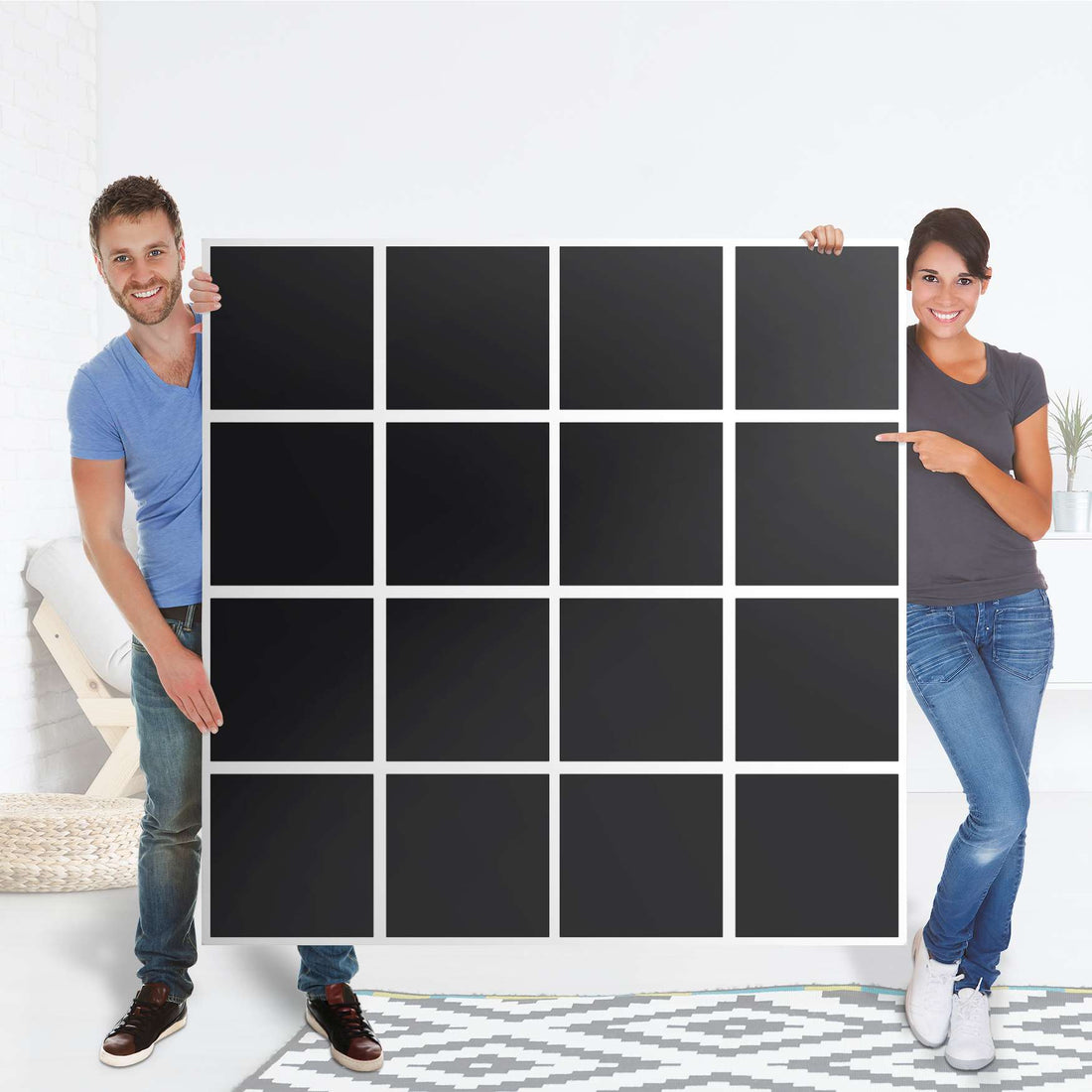 Selbstklebende Folie Schwarz - IKEA Expedit Regal 16 Türen - Folie