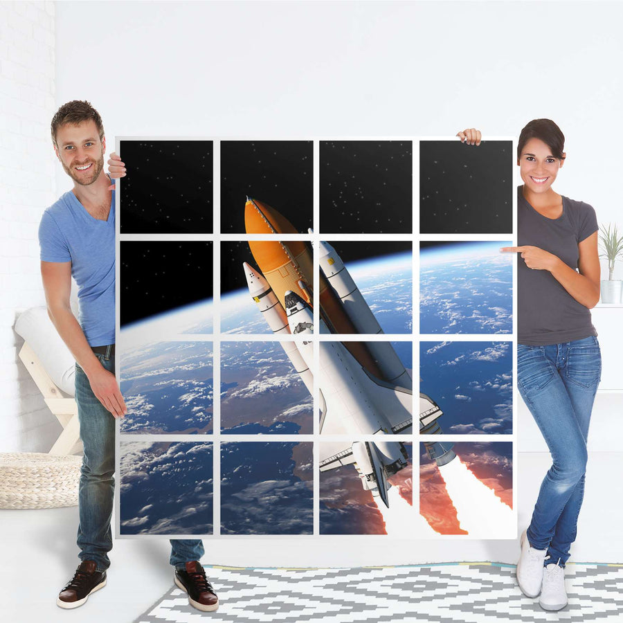 Selbstklebende Folie Space Traveller - IKEA Expedit Regal 16 Türen - Folie