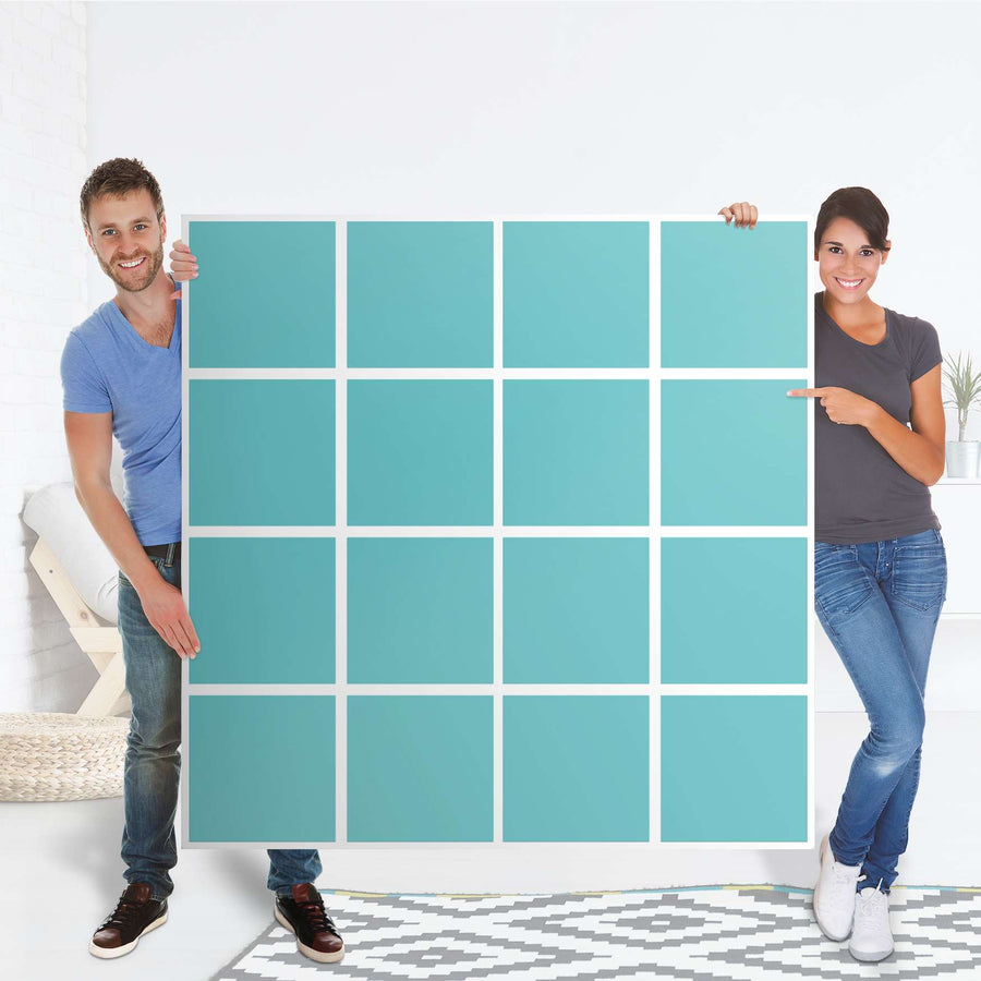 Selbstklebende Folie Türkisgrün Light - IKEA Expedit Regal 16 Türen - Folie