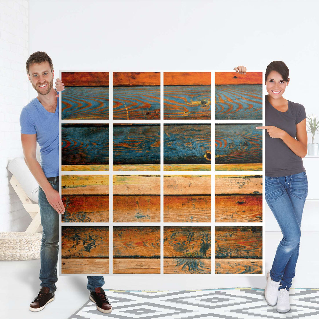 Selbstklebende Folie Wooden - IKEA Expedit Regal 16 Türen - Folie