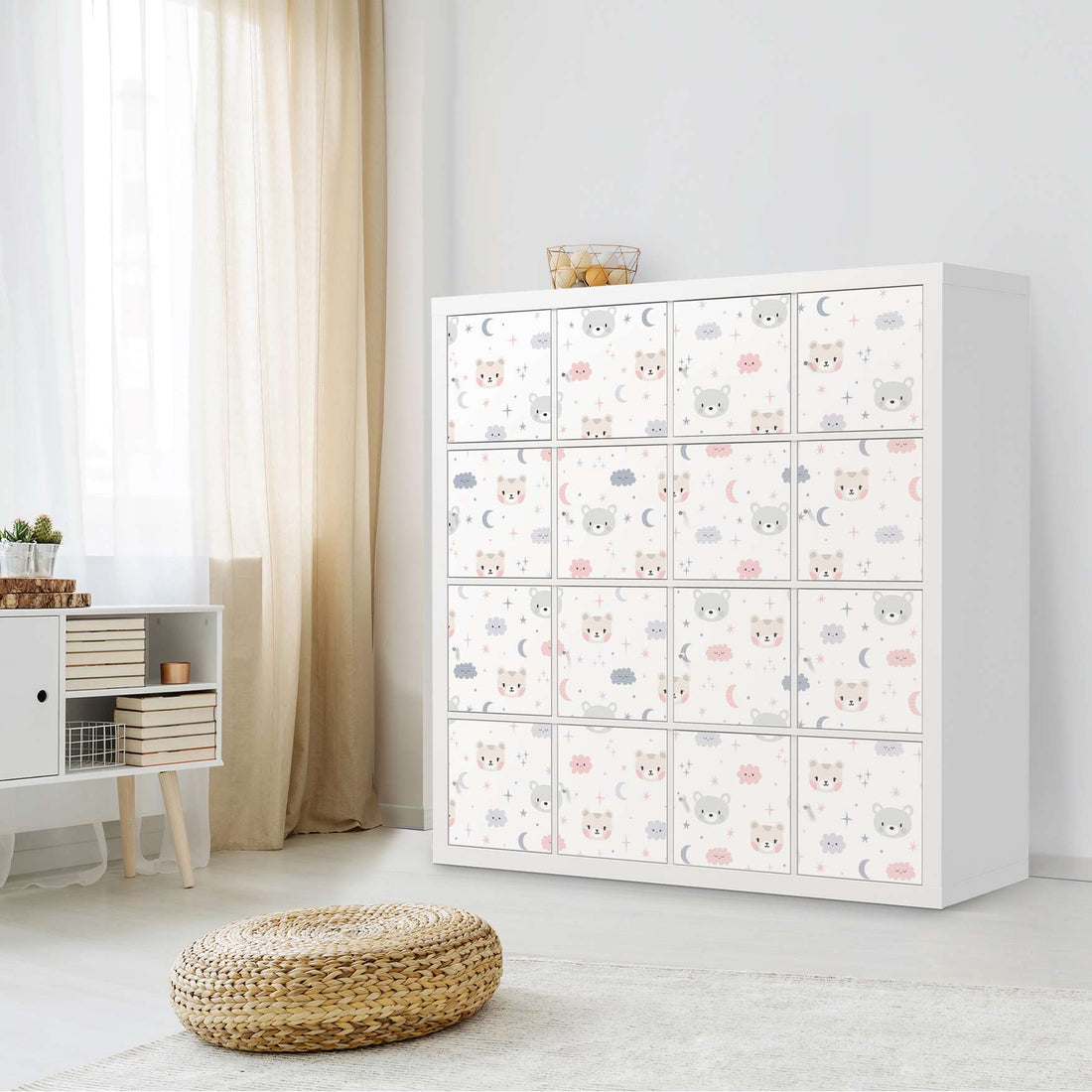 Selbstklebende Folie Sweet Dreams - IKEA Expedit Regal 16 Türen - Kinderzimmer