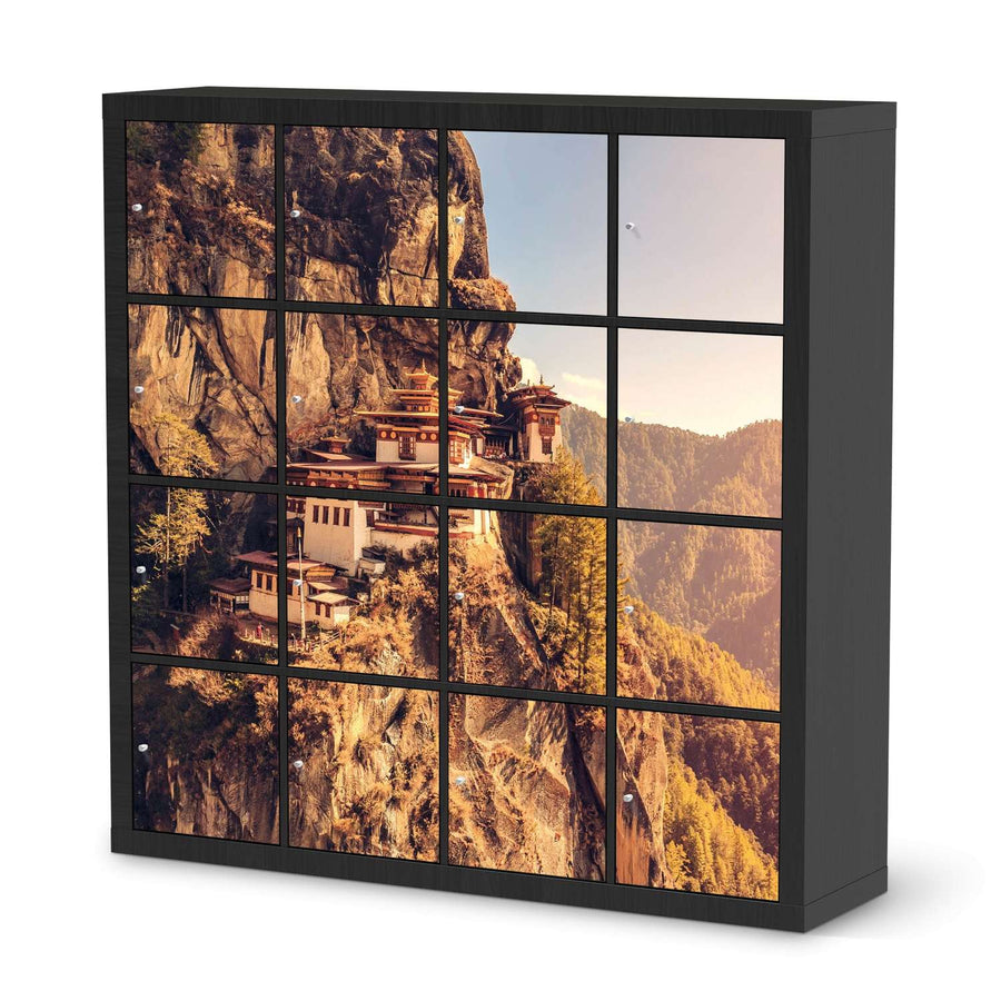 Selbstklebende Folie Bhutans Paradise - IKEA Expedit Regal 16 Türen - schwarz