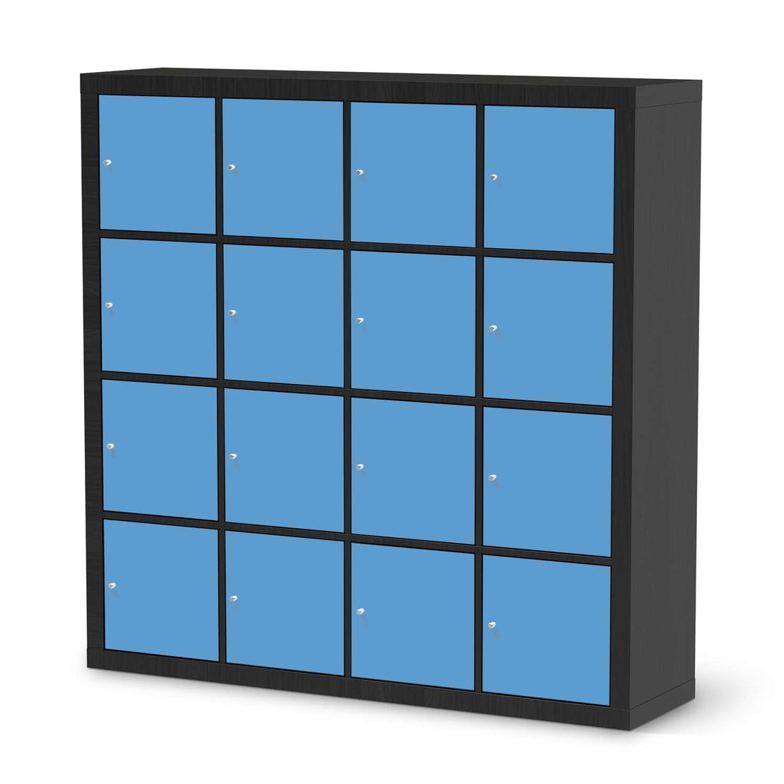 Selbstklebende Folie Blau Light - IKEA Expedit Regal 16 Türen - schwarz